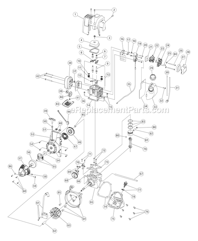 Page C Diagram and Parts List for YM26SS 41AD26SC901 Yard Man Trimmer